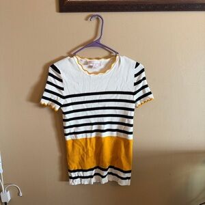 Philosophy Cream Top with Gold Trim